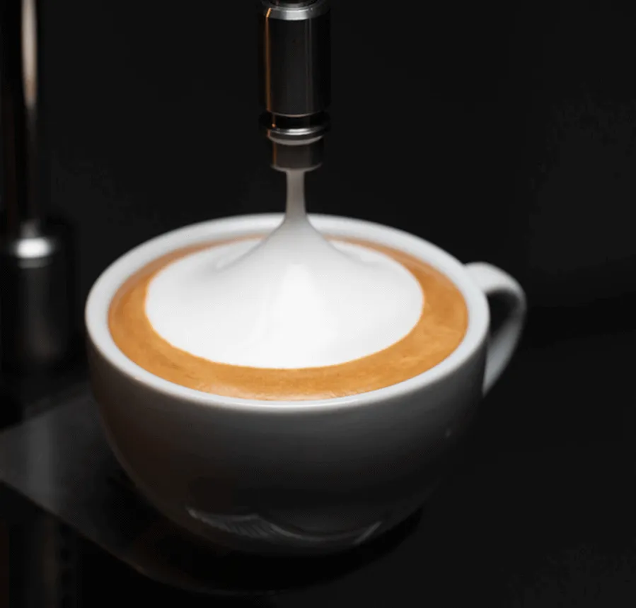 Latte Art Factory dispensing perfect foam for cappuccino